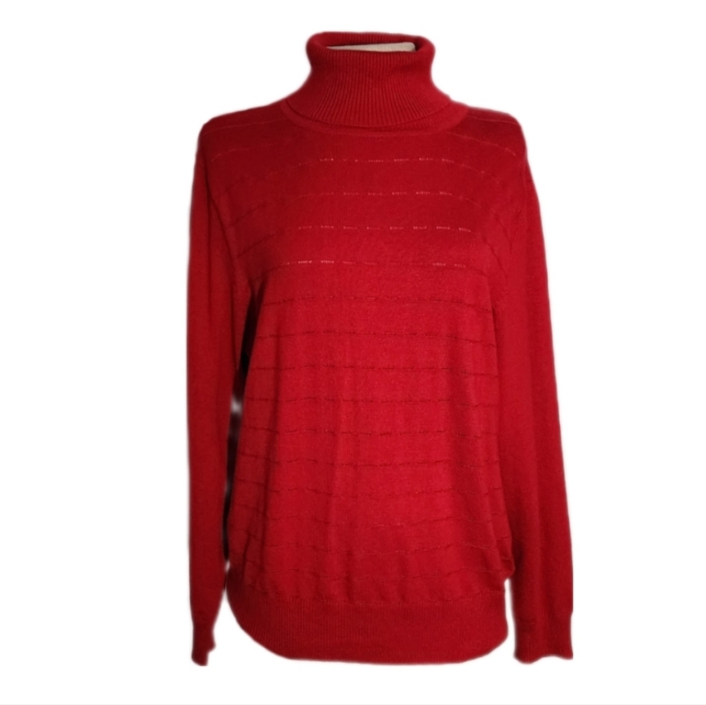 Retrology Long Sleeve Turtleneck Sweater Red Size XL - Picture 3 of 14